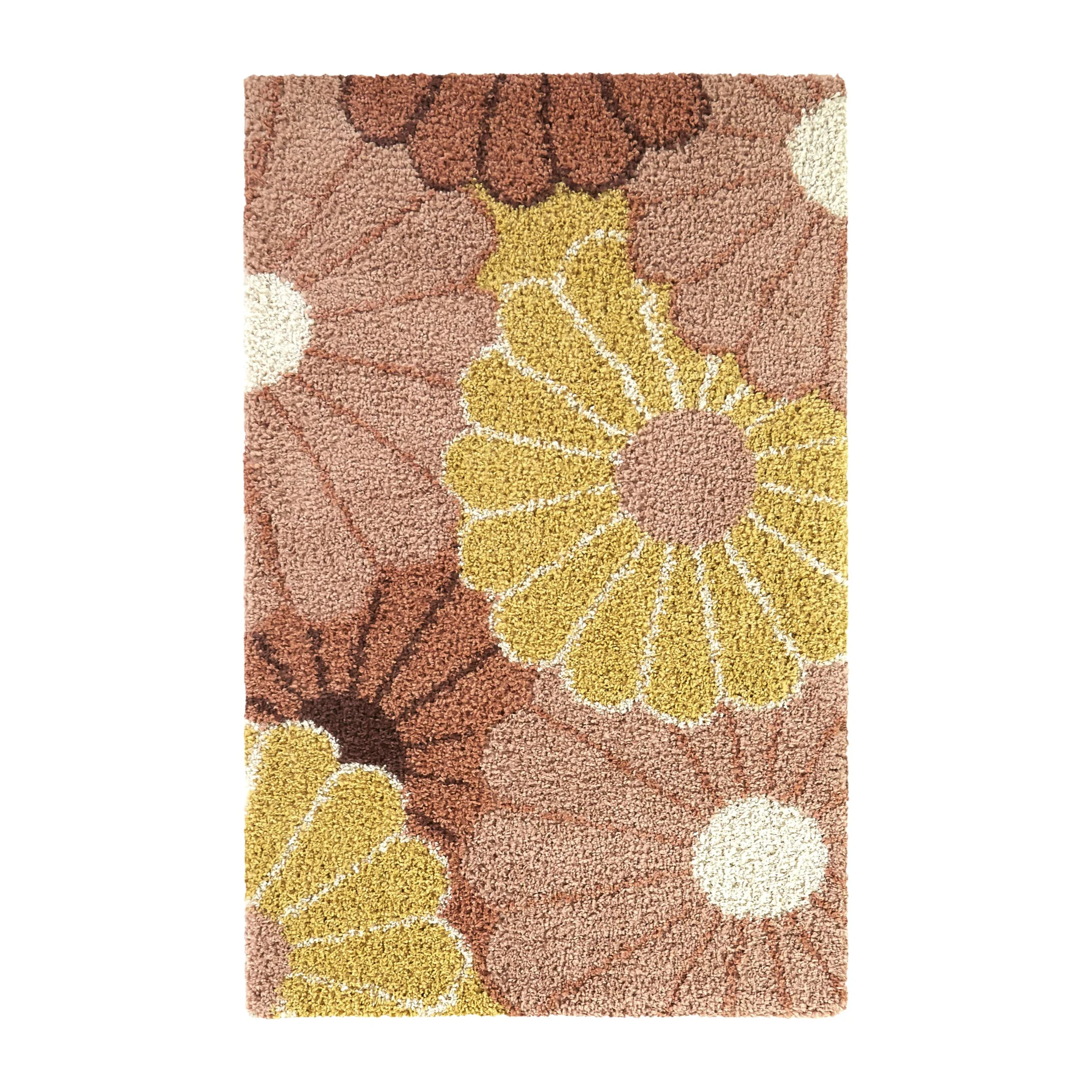 Mainstays Pink Floral Shag Indoor Accent Rug, 4' x 5'5" | Walmart (US)