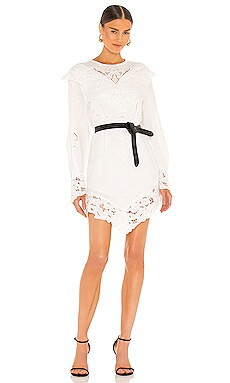 RAISSA Belted Linen Dress in Off White from Revolve.com | Revolve Clothing (Global)