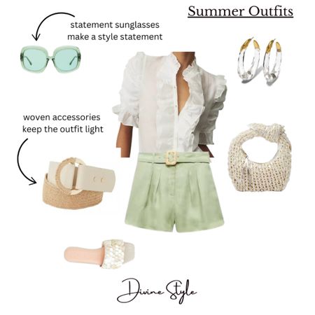 Summertime Style…what to wear to a BBQ. Linen shorts or a romper is the perfect light breezy piece. Pair with an eyelet top and fun, woven accessories. 

#LTKSeasonal #LTKItBag #LTKShoeCrush