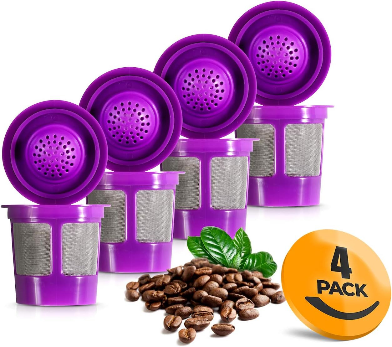 K&J Reusable Filter Cups Compatible with Keurig 1.0 K-Cups - Includes Freedom Clip for Compatibility | Amazon (US)