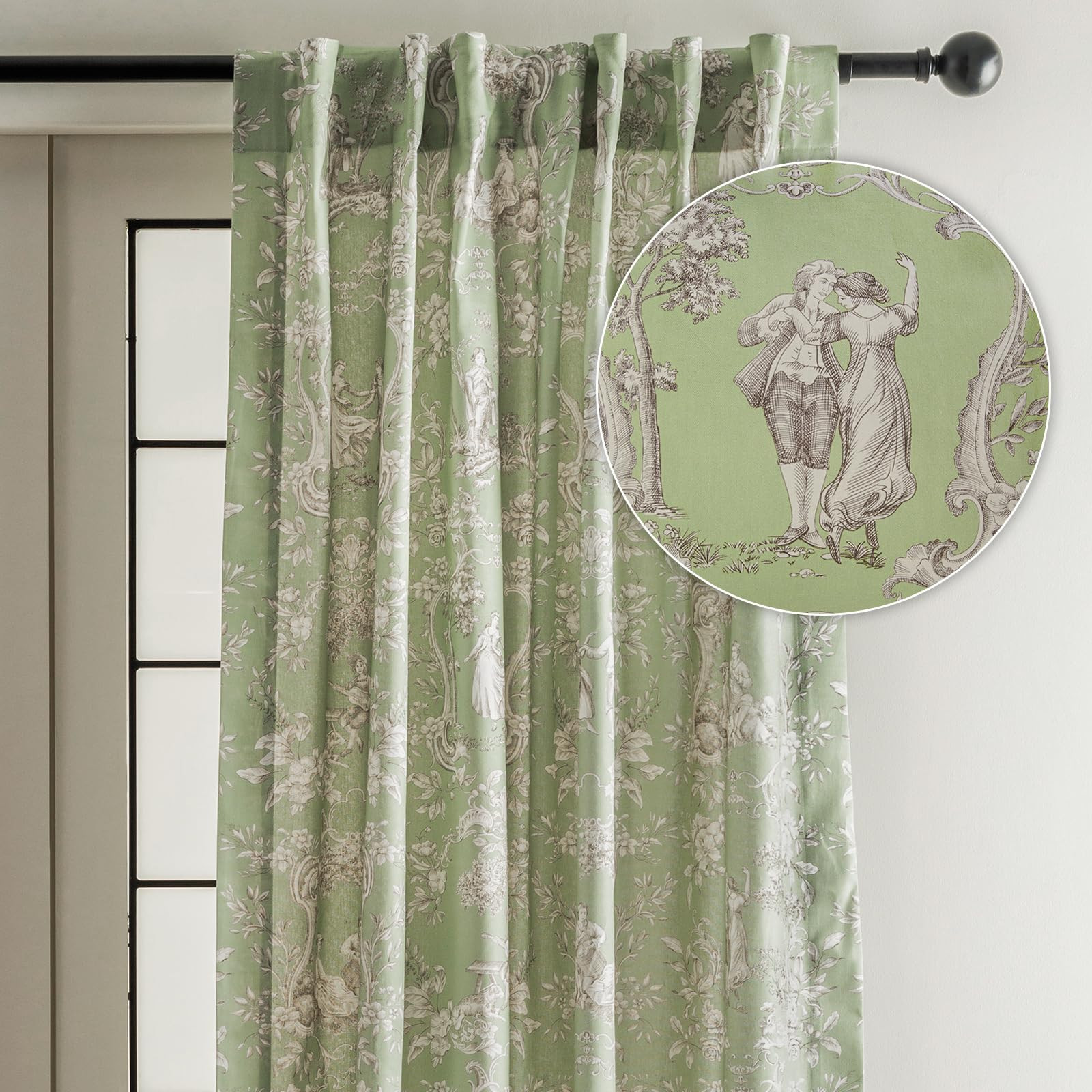 Maison d'Hermine Curtains for Living Room 100% Cotton 96 inch Length One Panel Window Toile Curta... | Amazon (US)