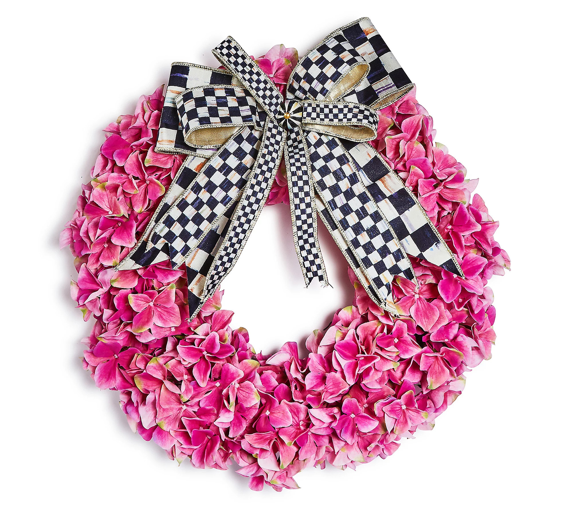 MacKenzie-Childs Pink Hydrangea 22"" Wreath | QVC