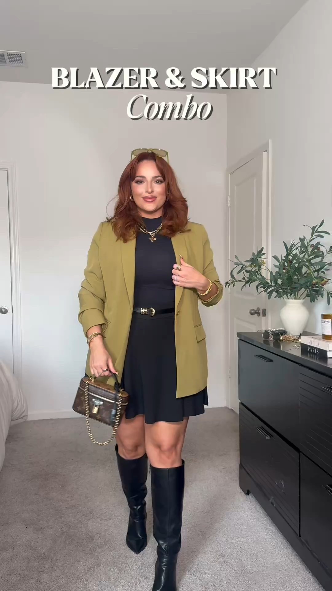 Fall outfits | thanksgiving outfit 

Green blazer: XL
Skirt: XL
Bodysuit: L

Brown blazer: XL linked similar this one is low stock 
Skirt: XL
Bodysuit: L 

#LTKMidsize #LTKStyleTip #LTKFindsUnder50