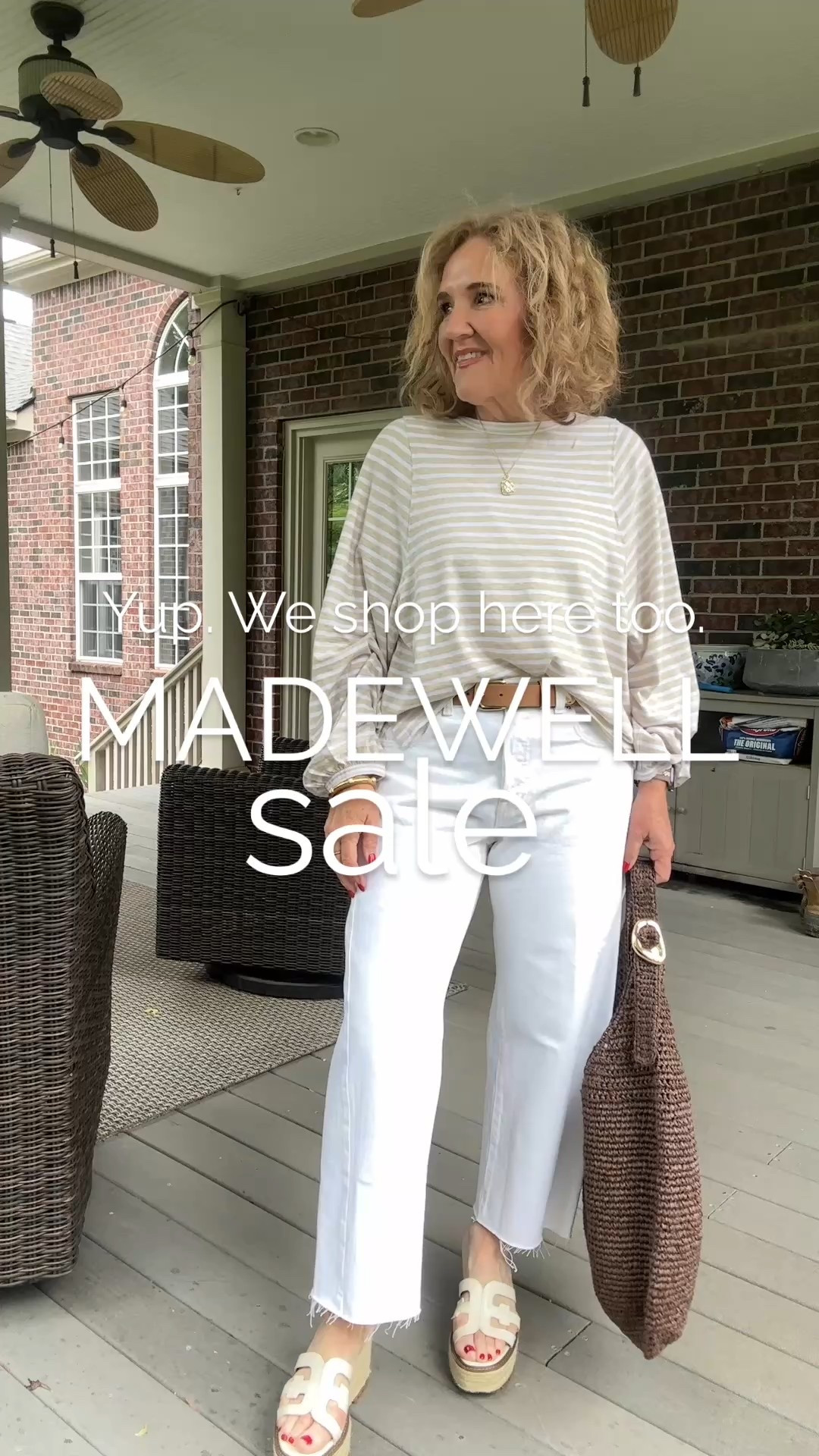 Exclusive Madewell LTK sale begins. Use code LTK20 at checkout and as long as you’re using my LTK links you’ll get 20% off sitewide. Sale runs through the weekend.

#1 the pieced barrel Jean in bright white. Raw hem. These have more of a feel of a subtle wide leg and not so much a barrel leg. You can see the side seam insert when I turn to the side. I size down to a 28 petite. Button fly and a great year round denim weight .

Striped T-shirt is also by Madewell I’m in a medium. As you can see, it’s very oversized you decide whether you want to size down or not. 
My bag is by Anthropologie belt is by LOFT, but I am linking some great accessories by Madewell as well 


#LTKxMadewell #LTKOver40 #LTKSaleAlert