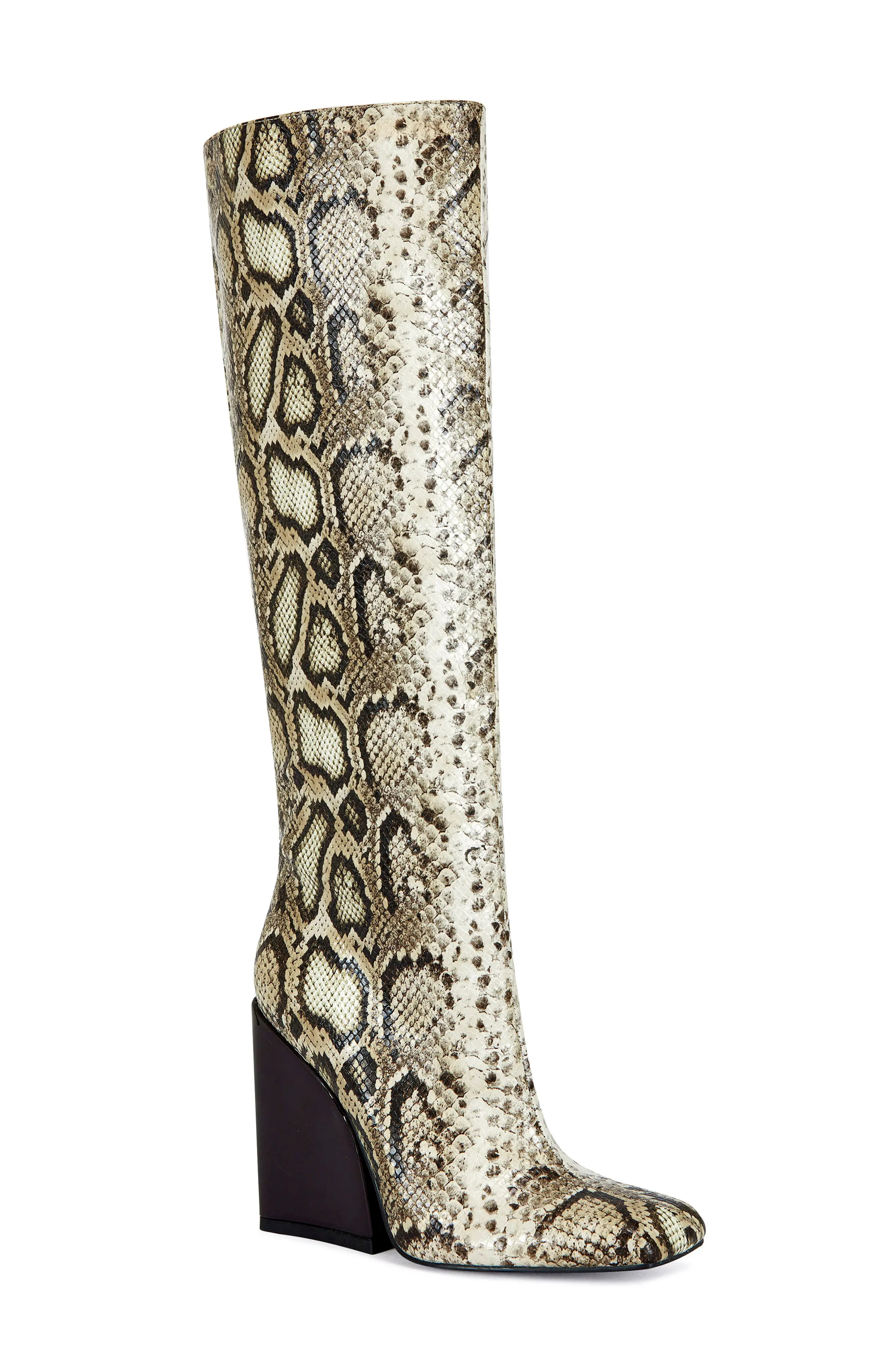 AZALEA WANG Evergreen Snakeskin Embossed Knee High Boot in Snake Multi at Nordstrom, Size 7 | Nordstrom