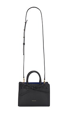 Mansur Gavriel Mini Mini Sun Bag in Black & Royal from Revolve.com | Revolve Clothing (Global)