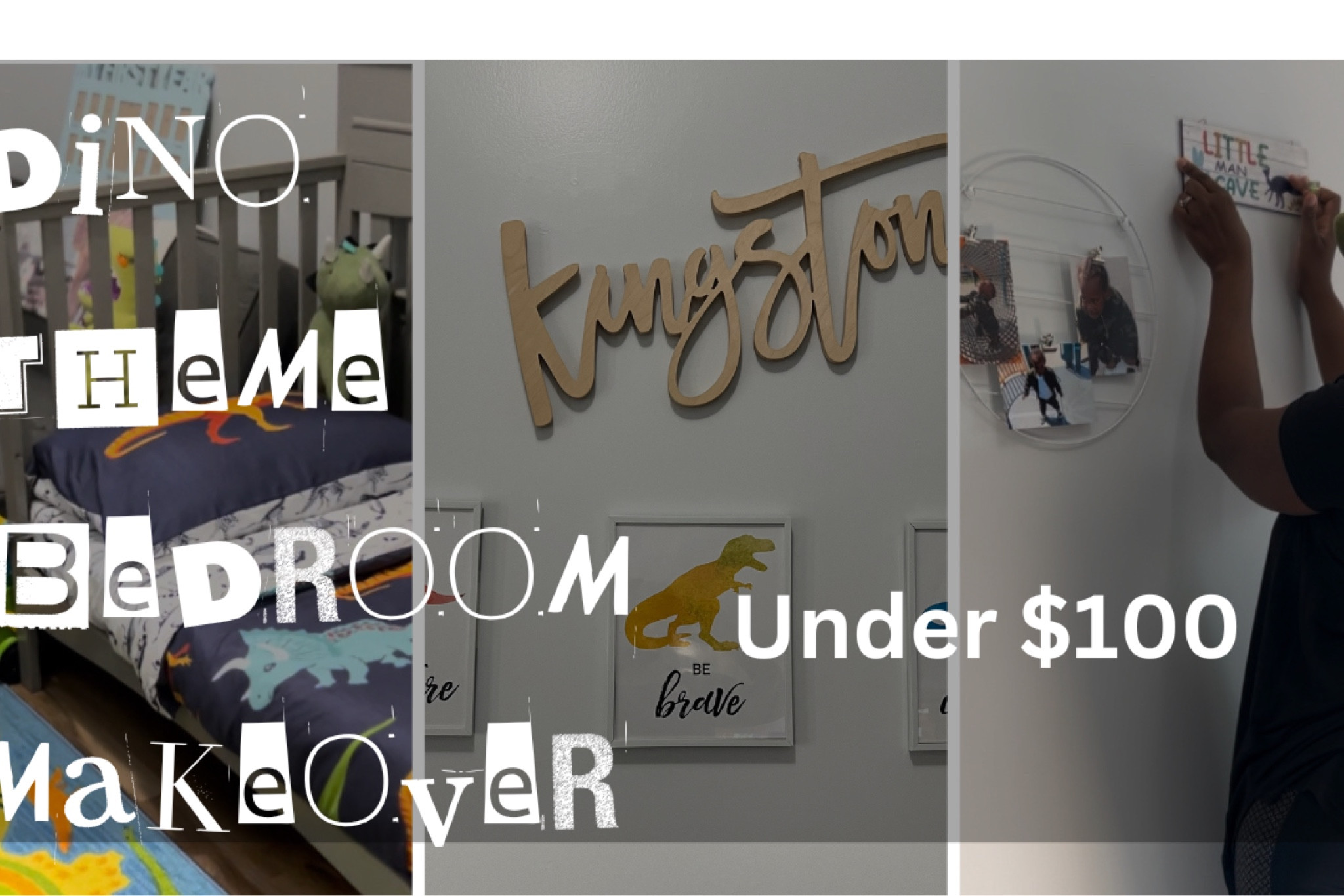 Dino Theme Small Toddler Bedroom. Watch Full Video on my YouTube Channel. Link in IG Bio

#LTKkids #LTKFind #LTKbaby