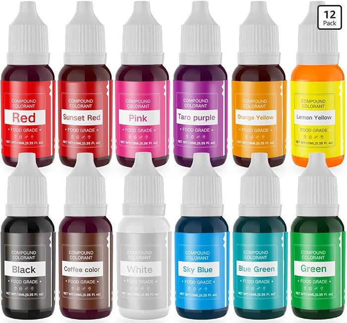 Amazon.com : Food Coloring Liquid Eggs Dye Set - 12 Color Food Grade Food Color Edible Neon Cake ... | Amazon (US)