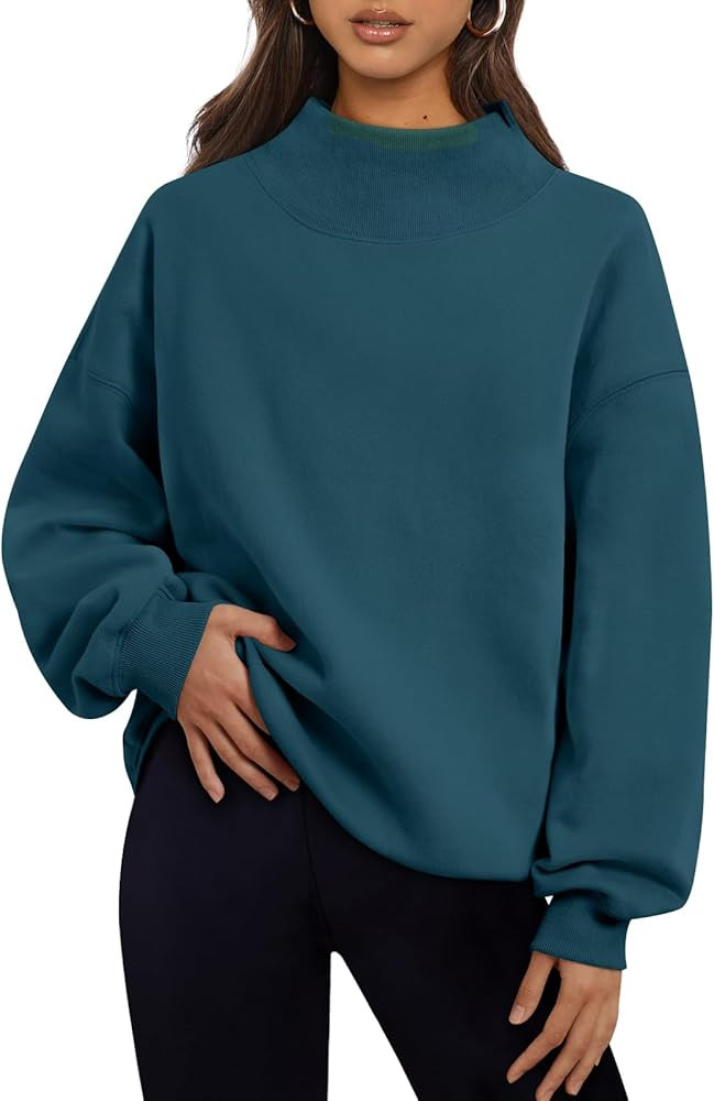 Trendy Queen Womens Oversized Sweatshirts Turtleneck Pullover Long Sleeve Hoodies Tops Fall Fashi... | Amazon (US)