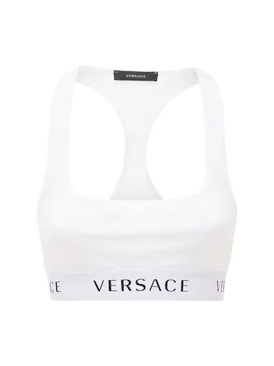 Stretch cotton jersey bra top - Versace - Women | Luisaviaroma | Luisaviaroma