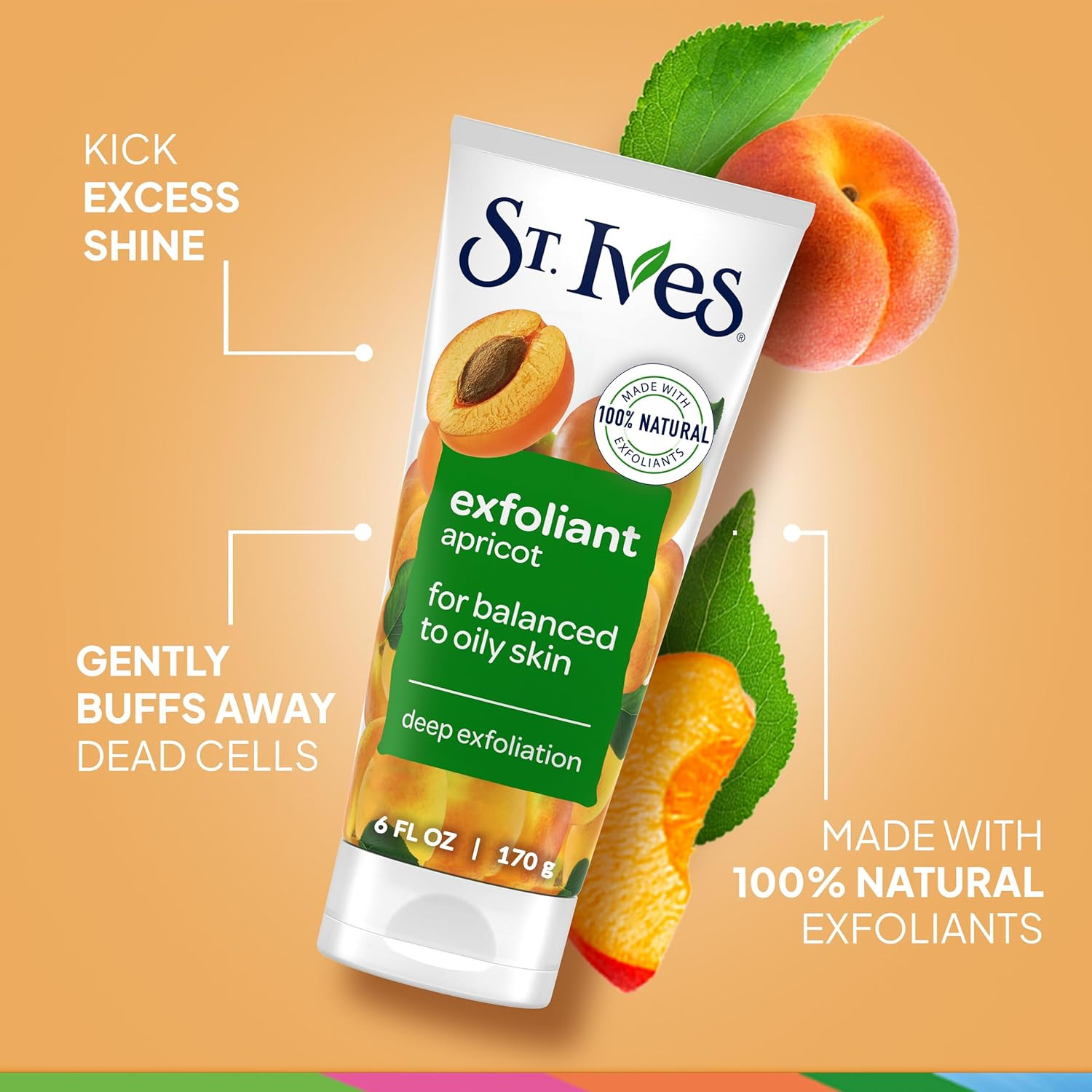 St. Ives Fresh Skin Apricot Face Scrub, Deep Exfoliator Skin Care for Clean, Glowing Skin, Oil-fr... | Amazon (US)