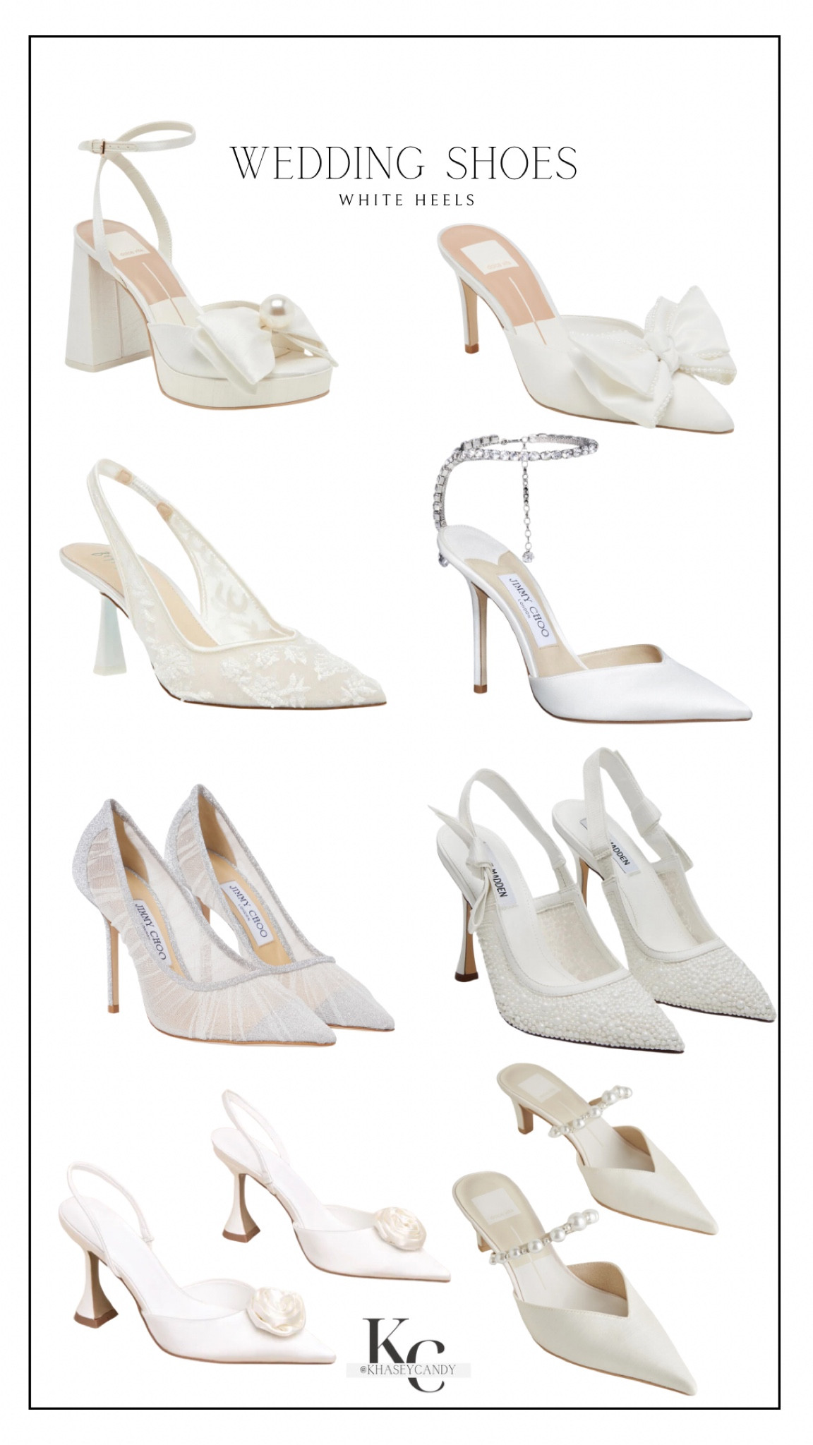 8 White Heels to consider when choosing a bride’s wedding day shoe.

These shoes are gorgeous and there’s one to suit any style of wedding dress and any budget.



#LTKSaleAlert #LTKWedding #LTKShoeCrush