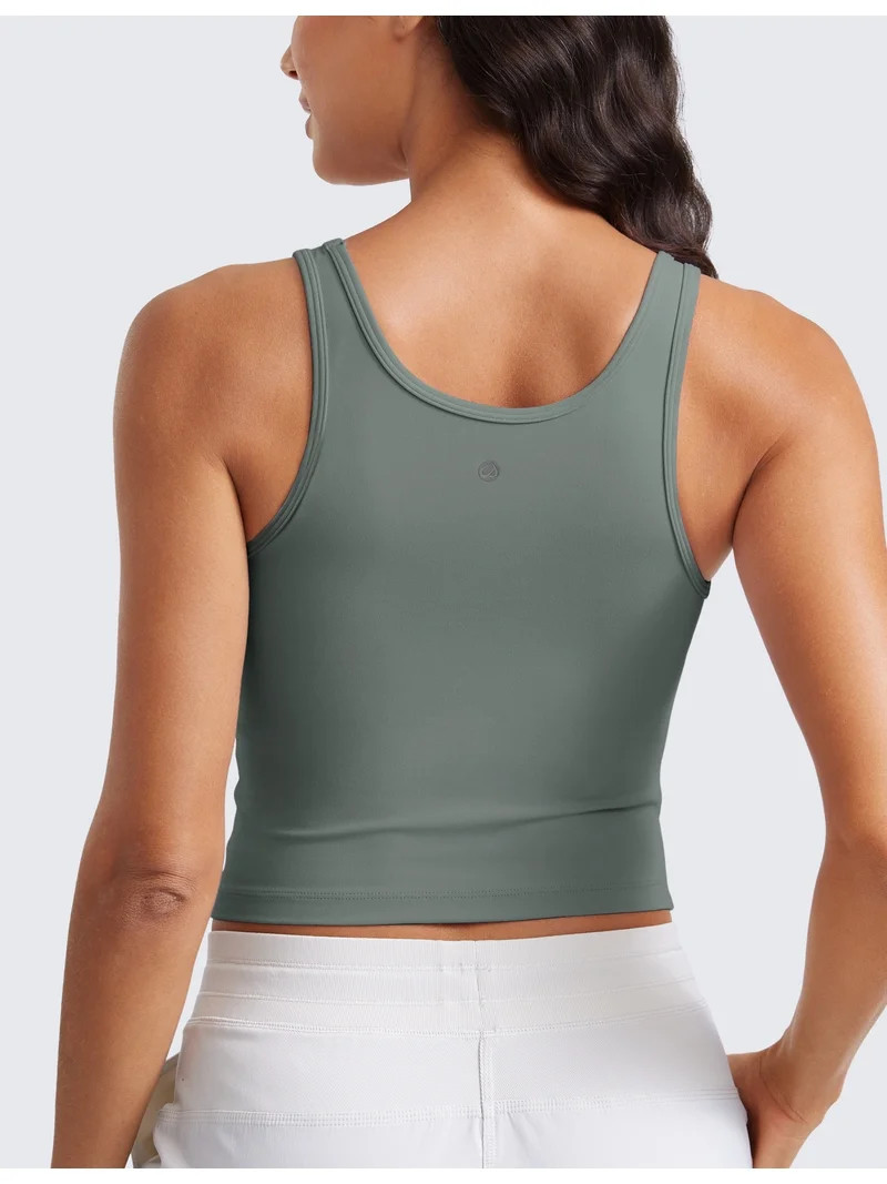 CRZ YOGA Womens Butterluxe Double Lined Tank Tops Scoop Neck Racerback Workout Tanks | Walmart (US)