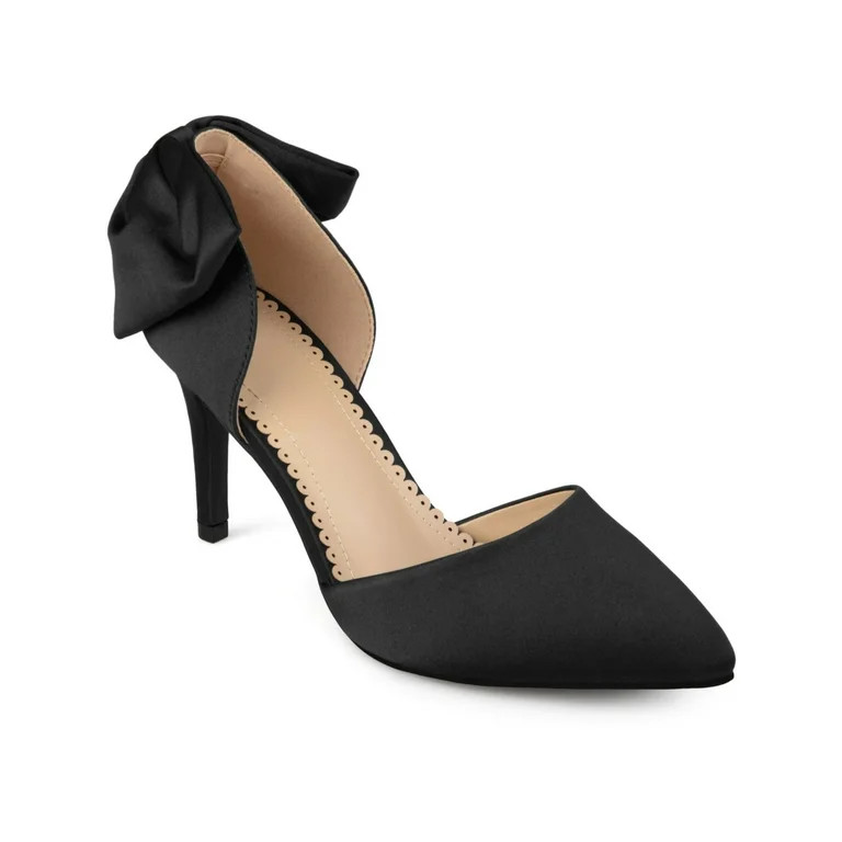 JOURNEE COLLECTION Womens Black Bow Accent Padded Tanzi Slip On Dress Pumps 12 M | Walmart (US)