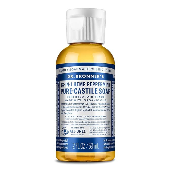Dr. Bronner's - Pure-Castile Liquid Soap (Peppermint, Travel Size, 2 ounce) - Made with Organic O... | Amazon (US)