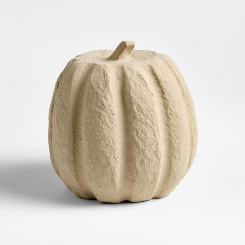 Monroe Medium Paper Mache Pumpkin | Crate & Barrel | Crate & Barrel