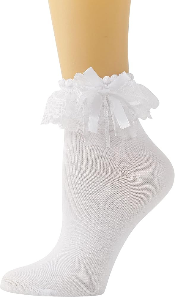 SEMOHOLLI Women Ankle Socks, Lace Ruffle Frilly Comfortable Princess Socks | Amazon (US)