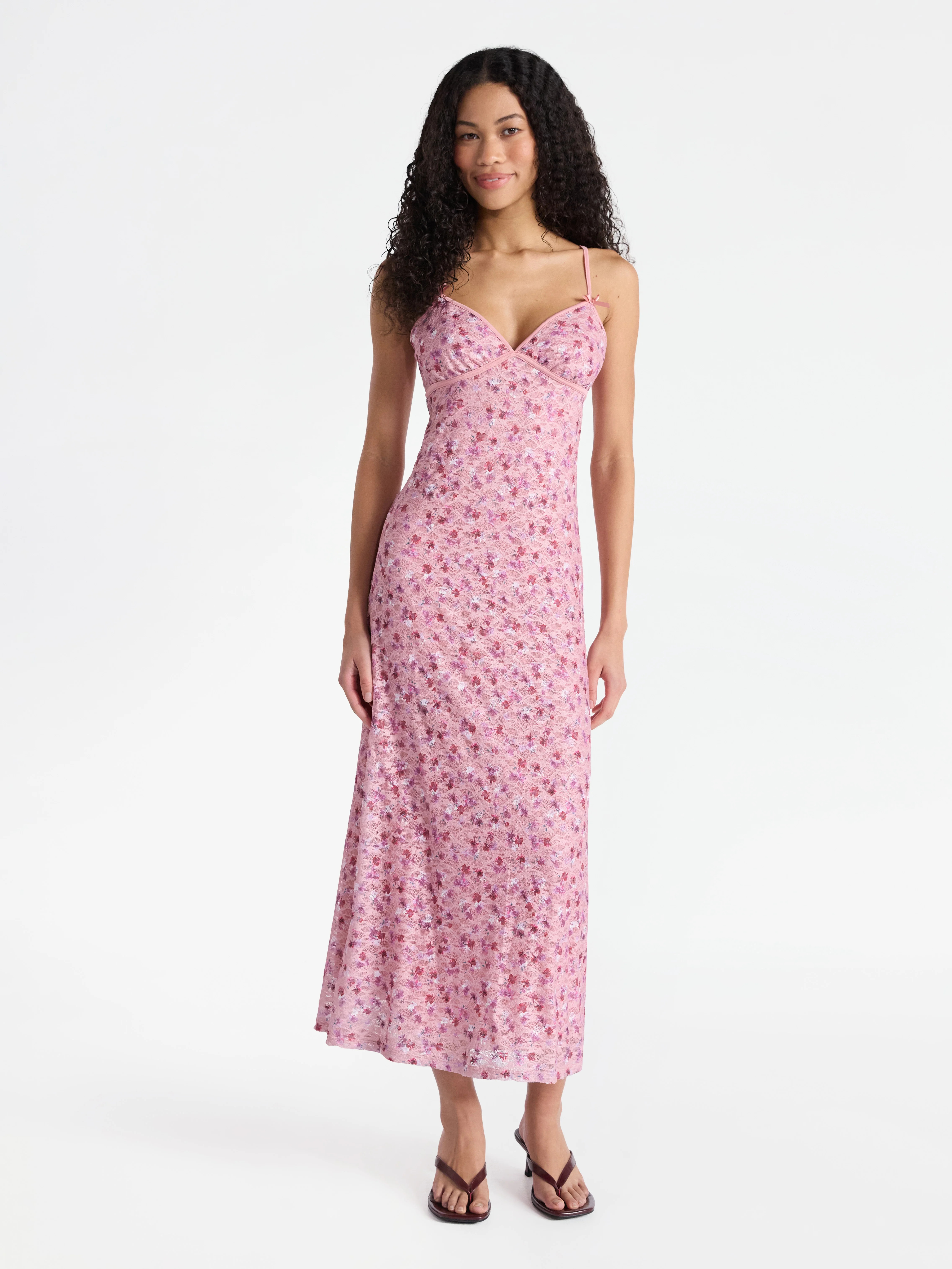 No Boundaries Triangle Top Maxi Dress, Women's | Walmart (US)