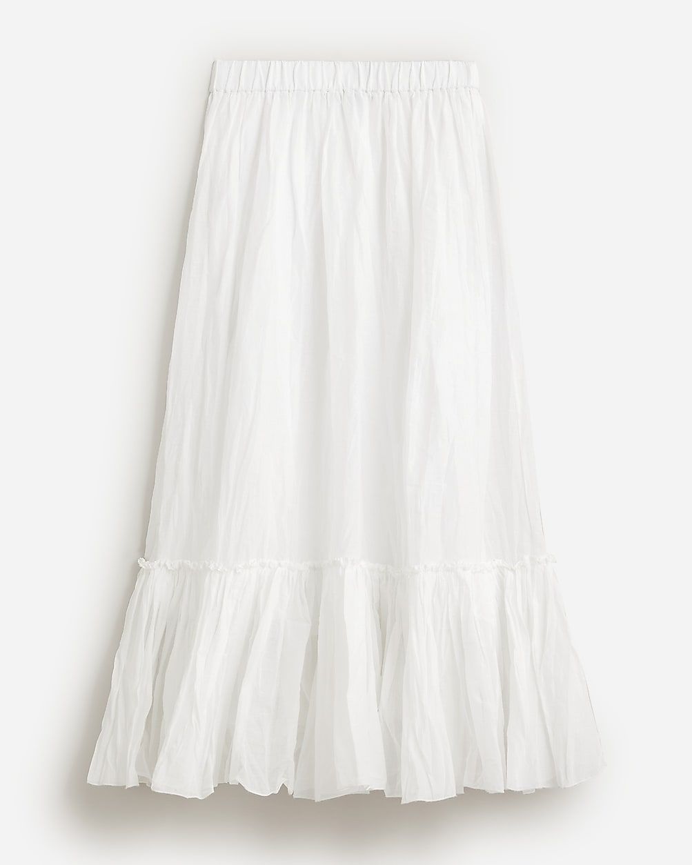 Pre-order Ruffle-hem maxi skirt in crinkle cotton | J.Crew US