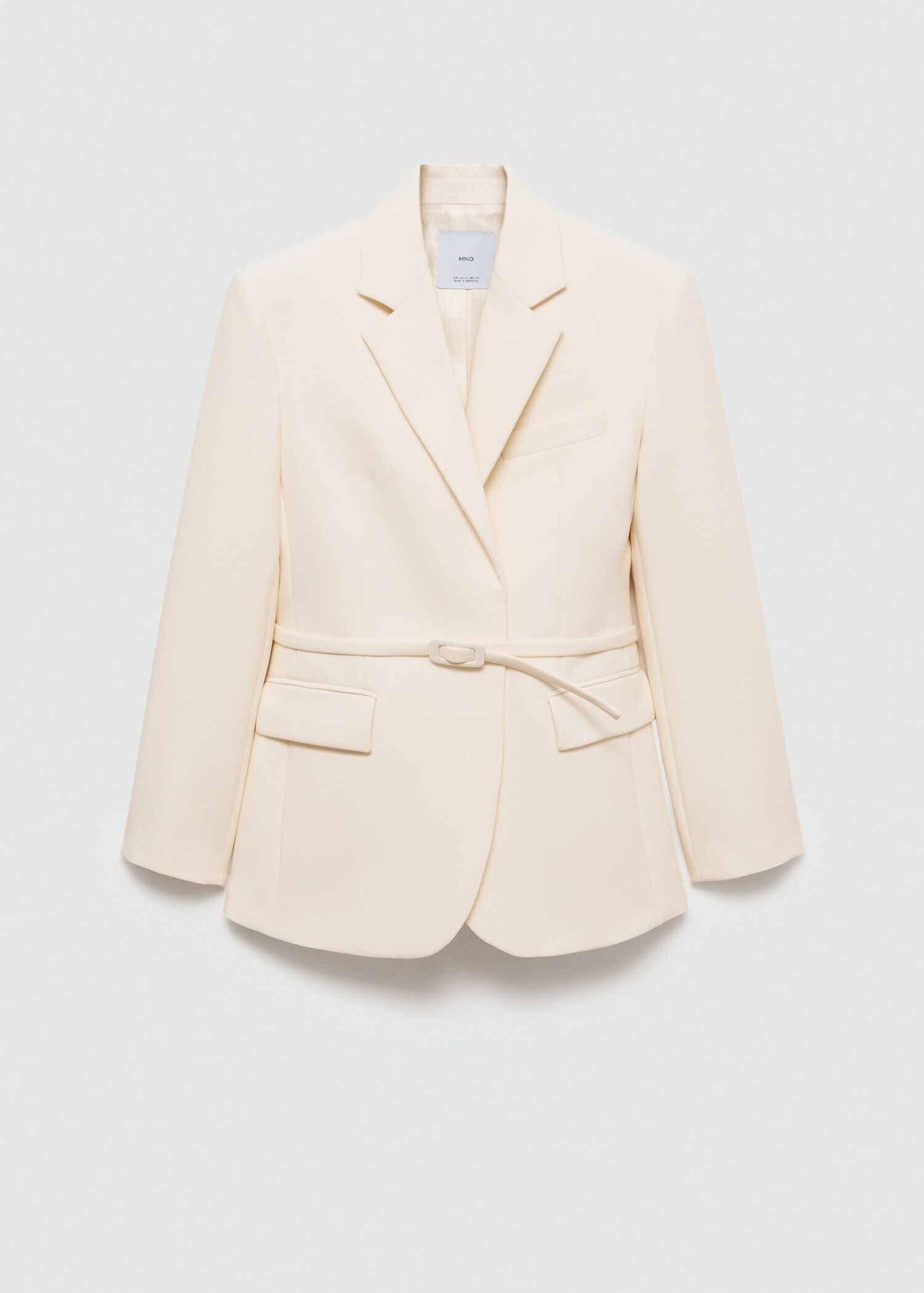 Suit blazer with belt - Woman | MANGO USA | MANGO (US)