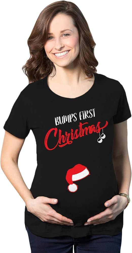 Funny Maternity Christmas Shirts for The Holidays Cute Tees to Celebrate Bumps First Christmas | Amazon (US)