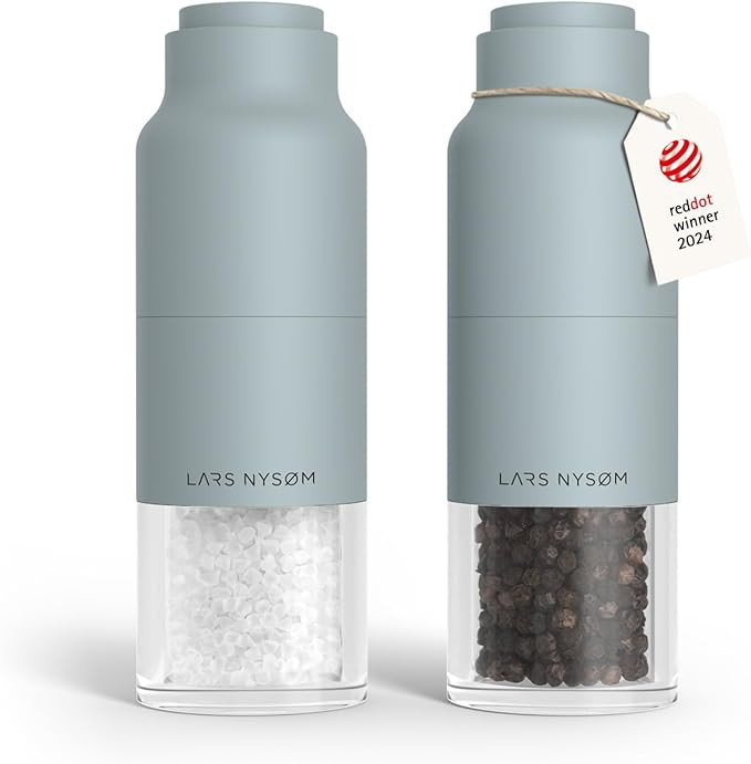 LARS NYSØM Salt and Pepper Grinder Set, Stainless Steel Manual Salt and Pepper Mills, Adjustable... | Amazon (US)