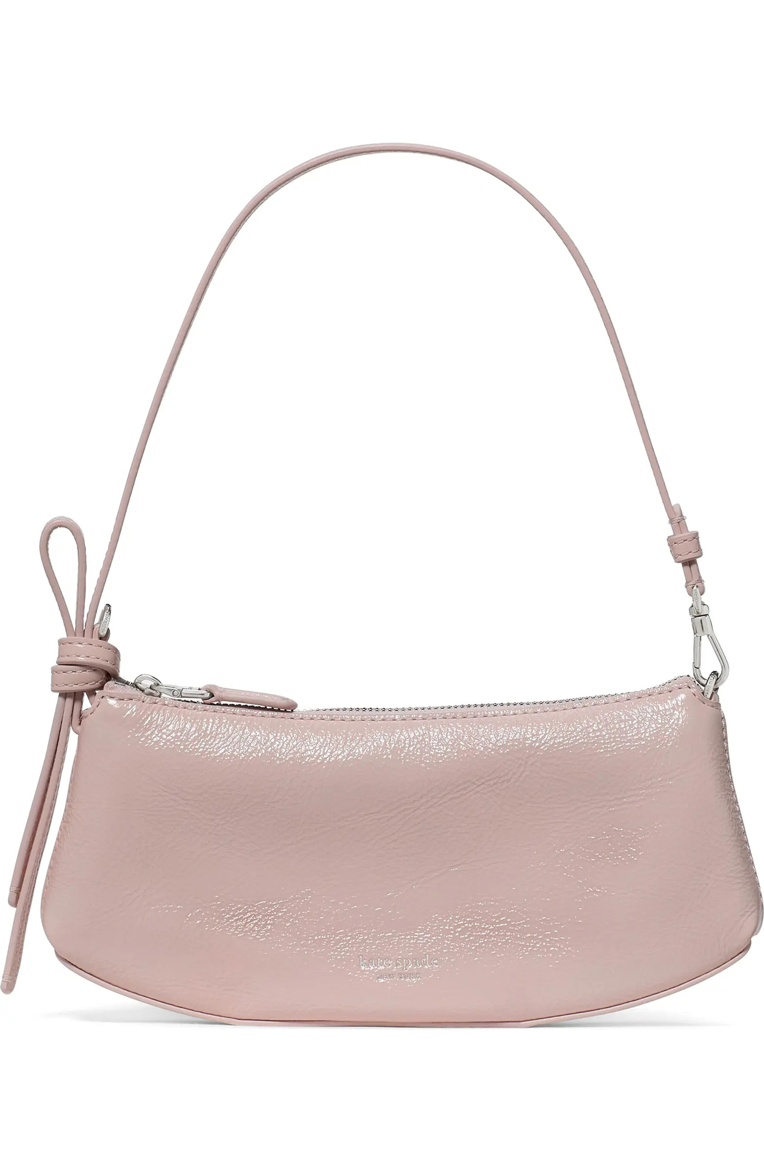 loop crinkle patent leather pochette shoulder bag | Nordstrom