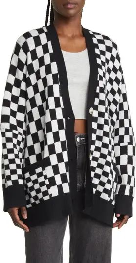 Dressed in Lala Love You Checkerboard Oversize Cardigan | Nordstrom | Nordstrom