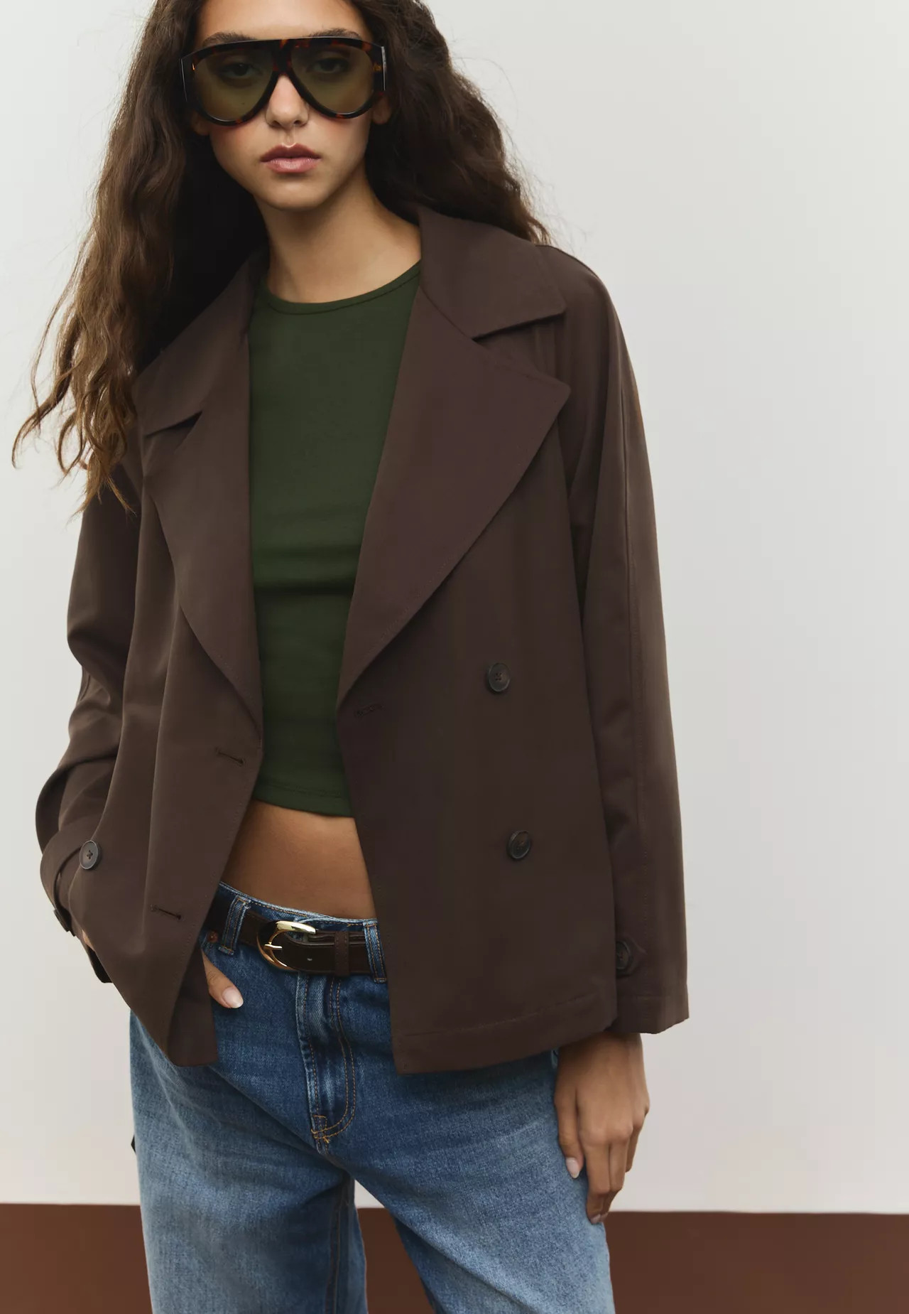 Short flowing trench coat with belt | Stradivarius (UK)