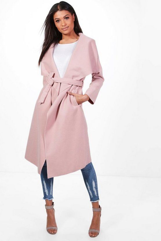 Belted Waterfall Coat | Boohoo.com (US & CA)