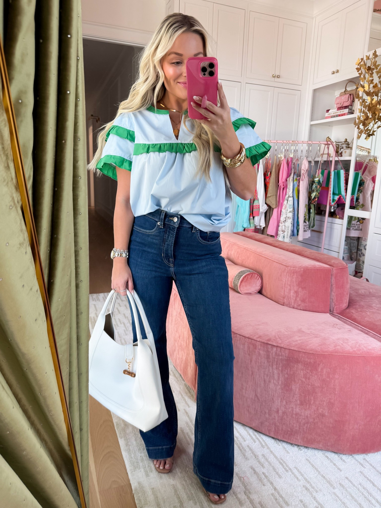 Size small Amazon top
Use code WHITNEYXSPANX for discount on my jeans! 

#LTKootd #LTKgrwm #LTKPetite