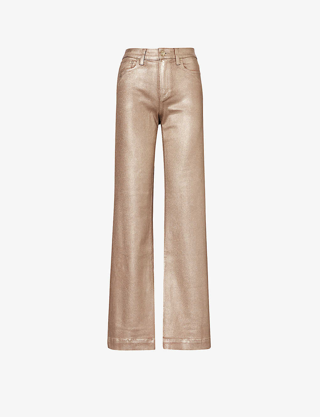 Leenah metallic-finish mid-rise wide-leg rayon-blend denim jeans | Selfridges
