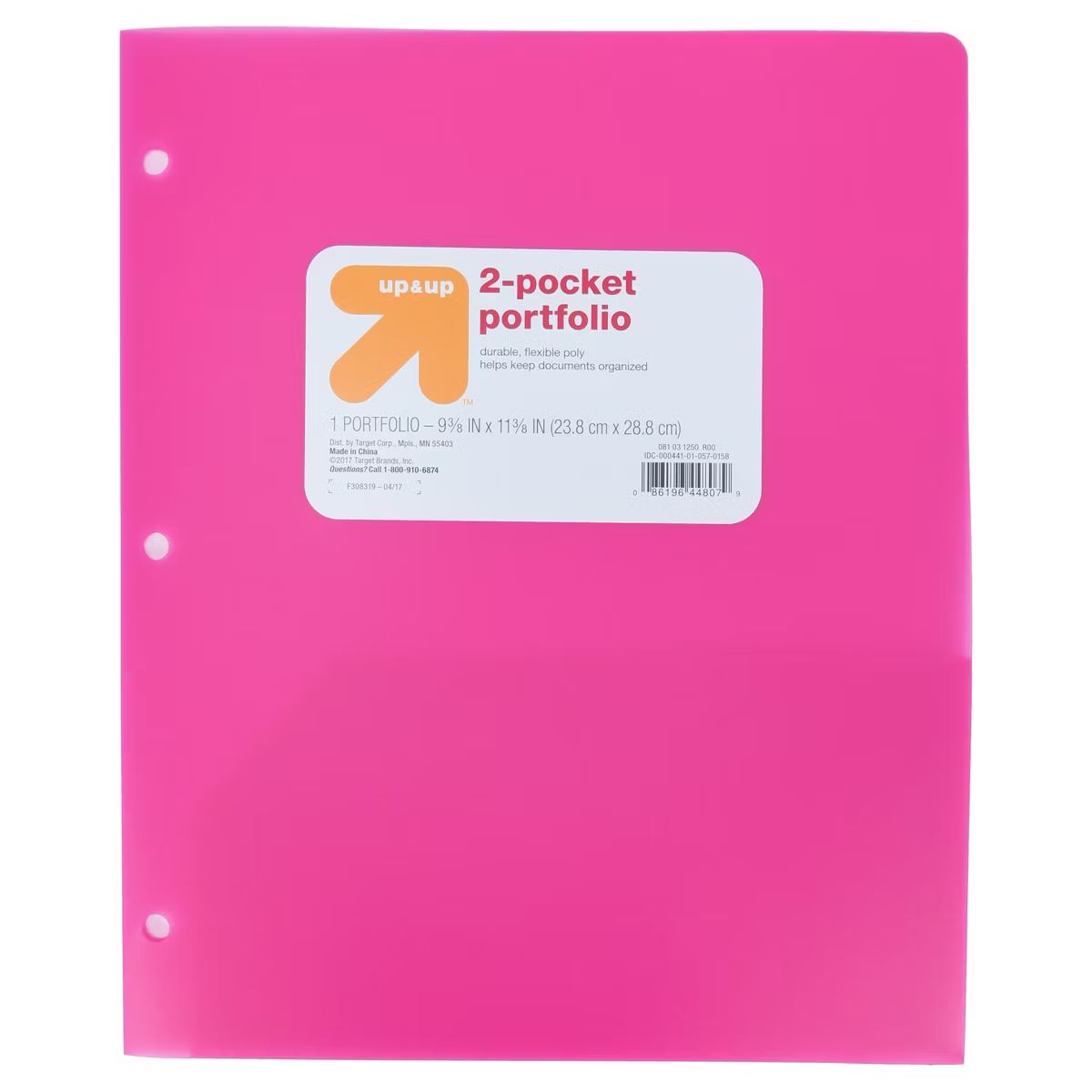 2 Pocket Plastic Folder Pink - up&up™ | Target