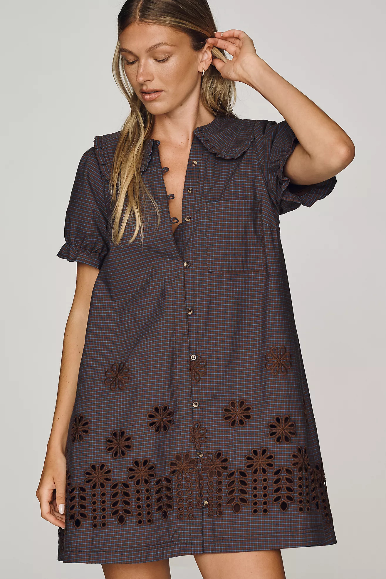 Pilcro 100% Cotton Keira Deco Mini Dress | Anthropologie (US)