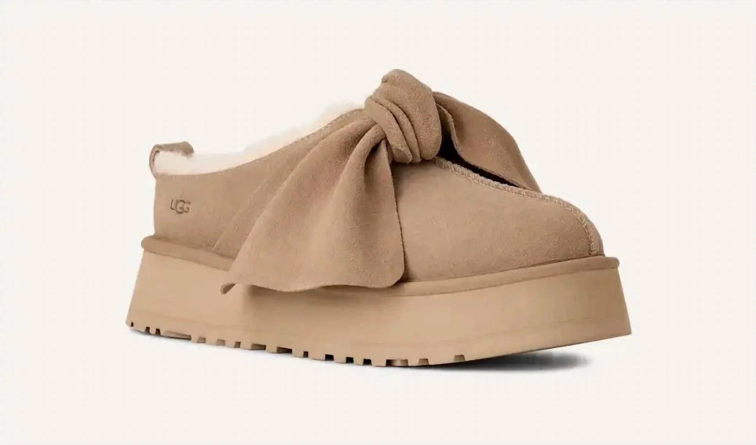 Women's Slip-On Bow Platform In Sand | Shop Simon