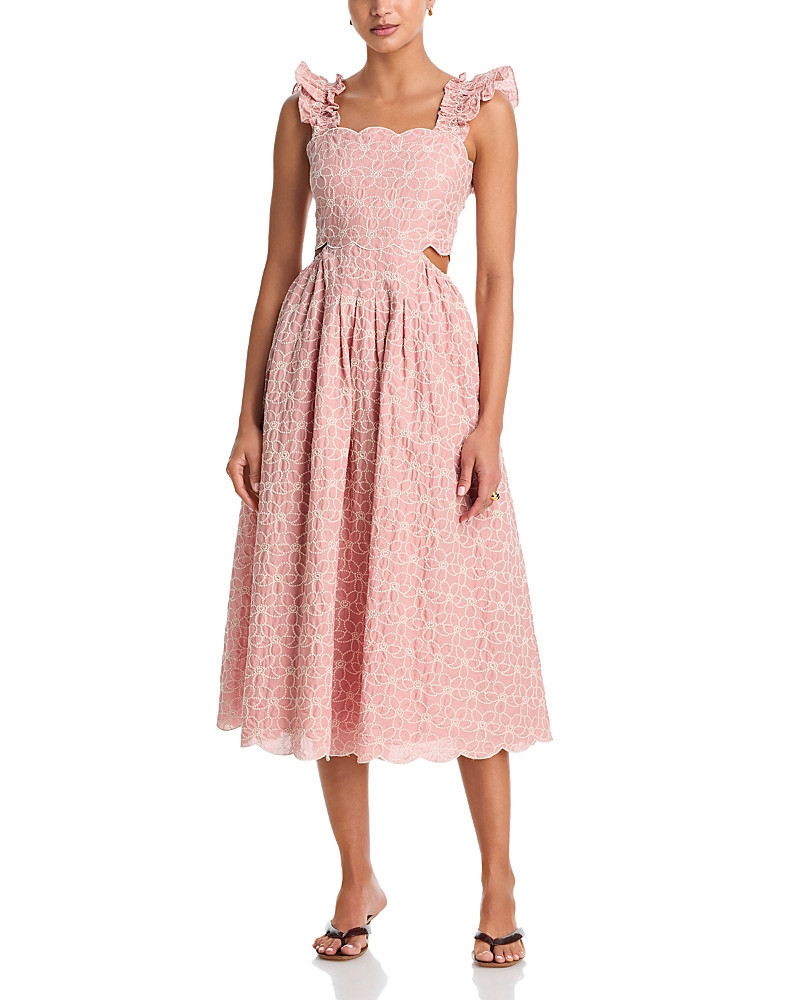 Aqua Embroidered Scallop Midi Dress - Exclusive | Bloomingdale's (US)