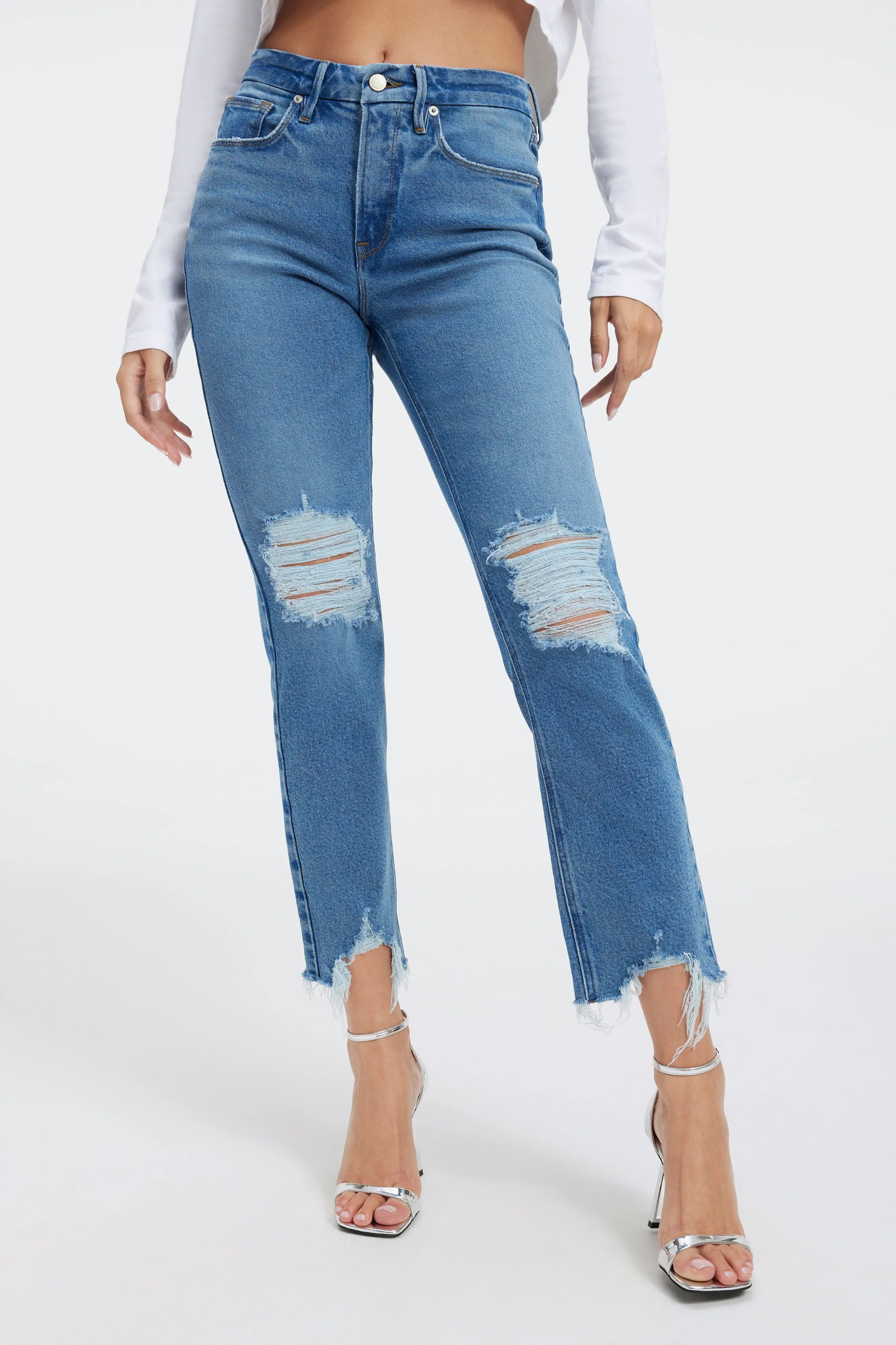 GOOD ICON CROPPED  JEANS| INDIGO346 | Good American