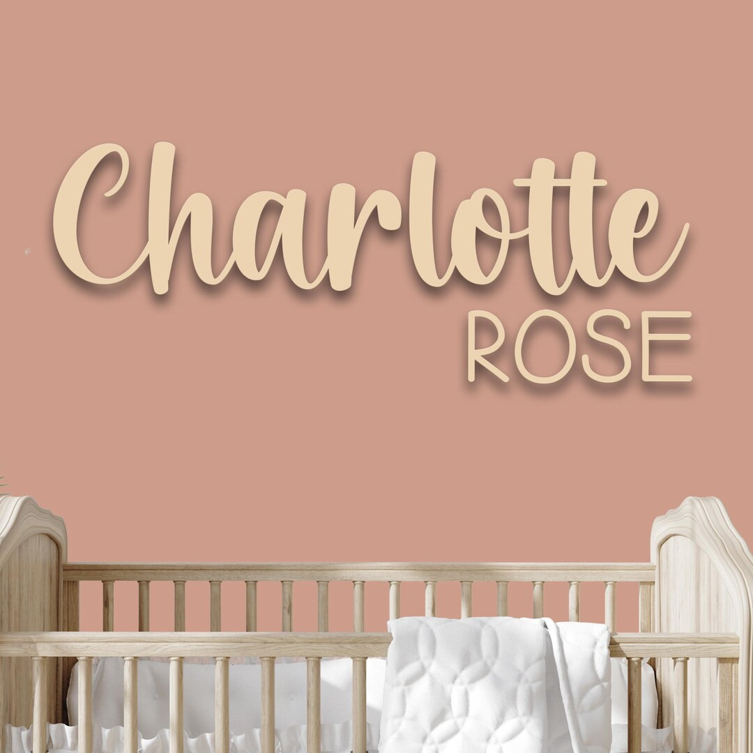 Custom Wood Baby Name Sign, Nursery Name Sign, First Middle Name Sign, Personalized Name Sign, Wa... | Etsy (US)