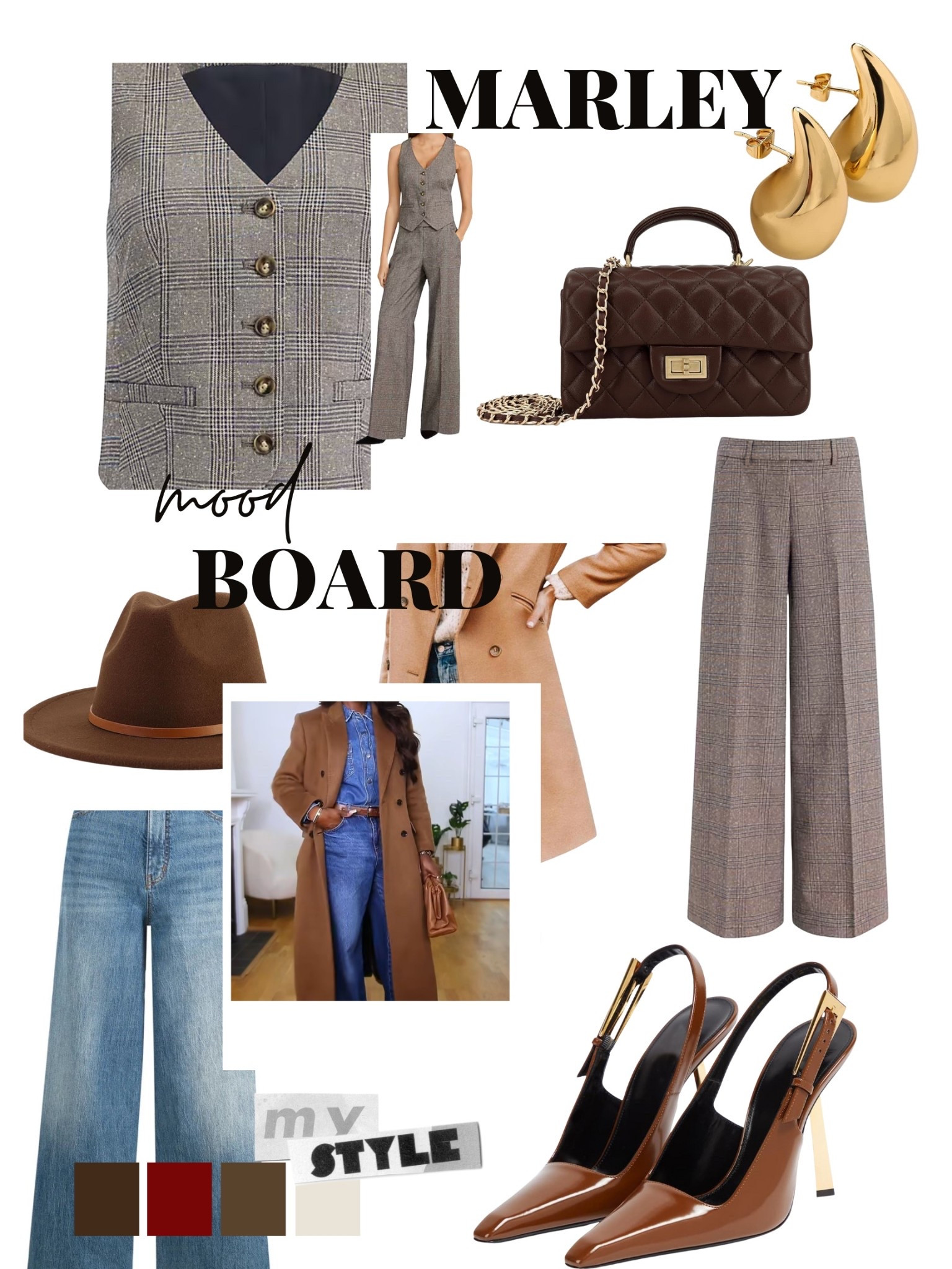 Marley — where timeless tailoring meets quiet luxury. 

A classic suit, pointed pumps, and a brown-and-gold chain purse speak to elegance that doesn’t need to shout. Marley is the mood: grounded, graceful, and always in command.

#MoodBoard #ClassicStyle #EffortlessElegance


#LTKWorkwear #LTKBeauty #LTKStyleTip