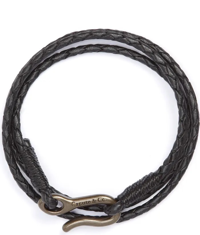 Men's Braided Leather Wrap Bracelet | Nordstrom