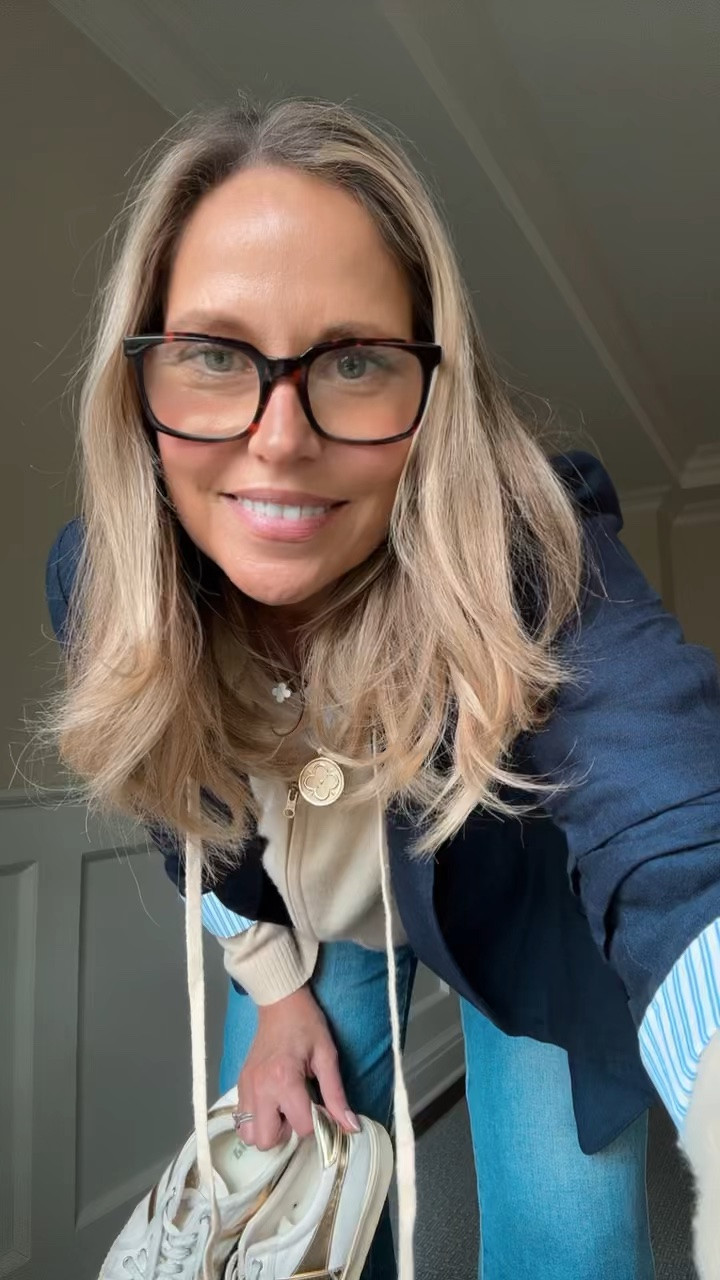 Love the cuffs on this blazer and how it makes for a perfect layer! Paired with my favorite cashmere layer because it’s so buttery soft! s

#LTKdayinmylife #LTKootd #LTKOver40