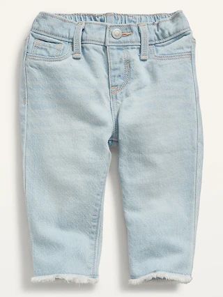 Unisex Slouchy Straight Frayed-Hem Jeans for Baby | Old Navy (US)