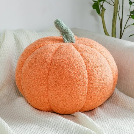 Teddy Fleece Pumpkin Throw Pillows Ultra Soft Sherpa Decorative Cute 3D Shaped Cushion | Walmart (US)