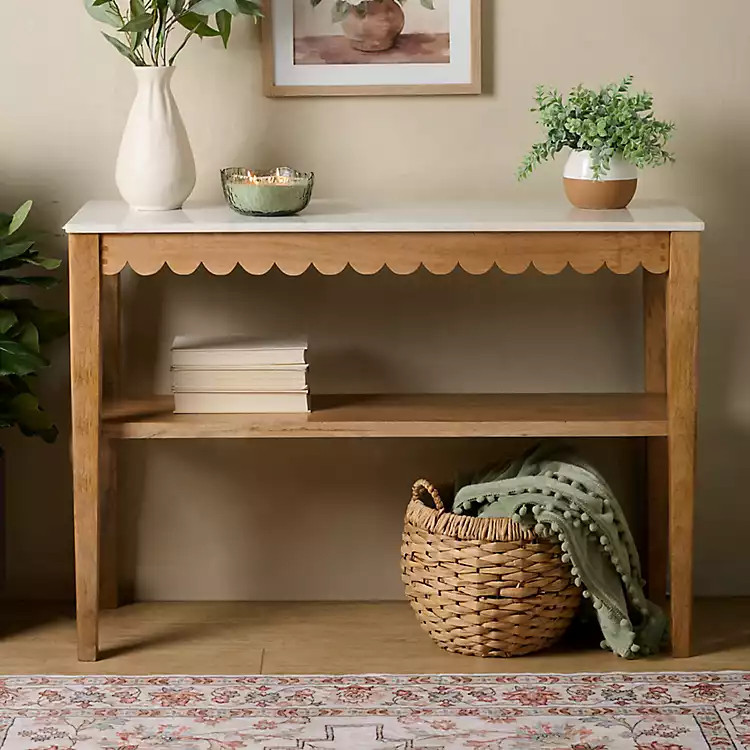 New! Marble and Wood Ayla Console Table | Kirklands