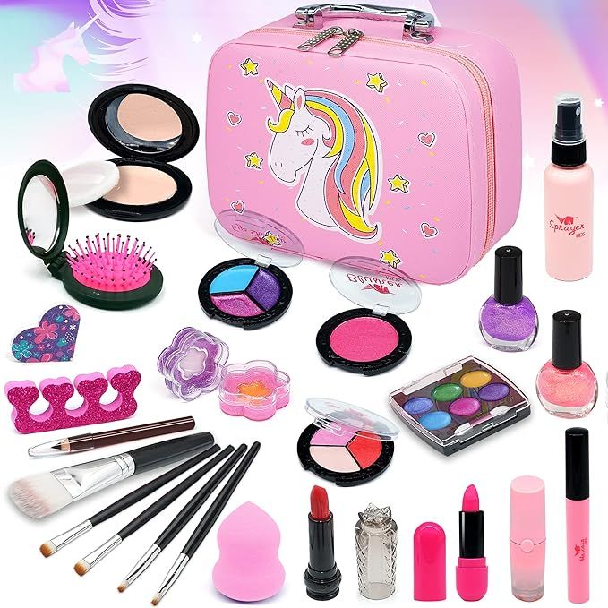 Kids Washable Makeup kit Girls - Real Cosmetic Toy Little Girl , Toddler & Non-Toxic Make Up Set ... | Amazon (US)