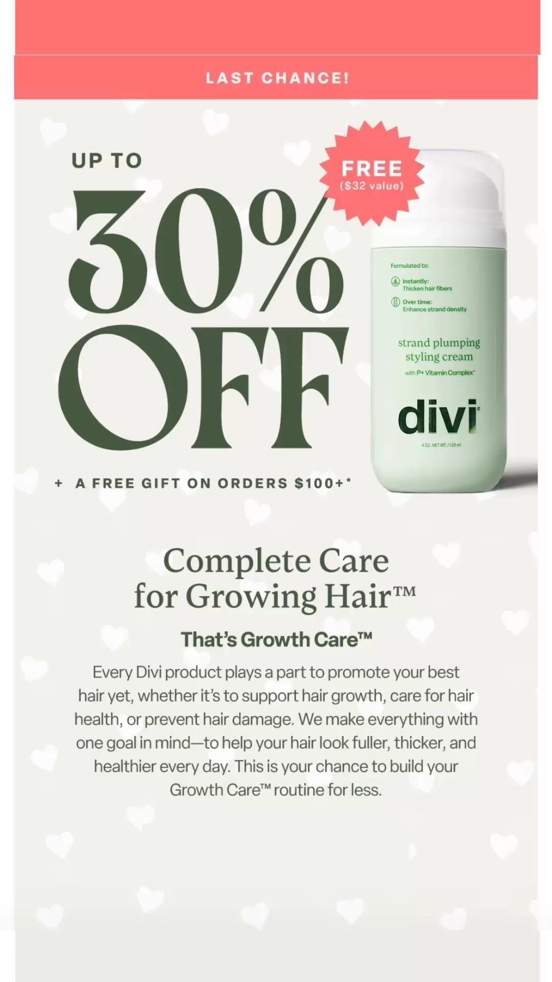 🚨 Up to 30% OFF + FREE gift with $100+ 🚨

If you’ve been wanting to try Divi for thicker, healthier-looking hair, now is the time! 🙌 
I’ve been loving how these products support my growth routine.
✨ Limited time — linked in my LTK!

#LTKSaleAlert #LTKBeauty #LTKselfcare
