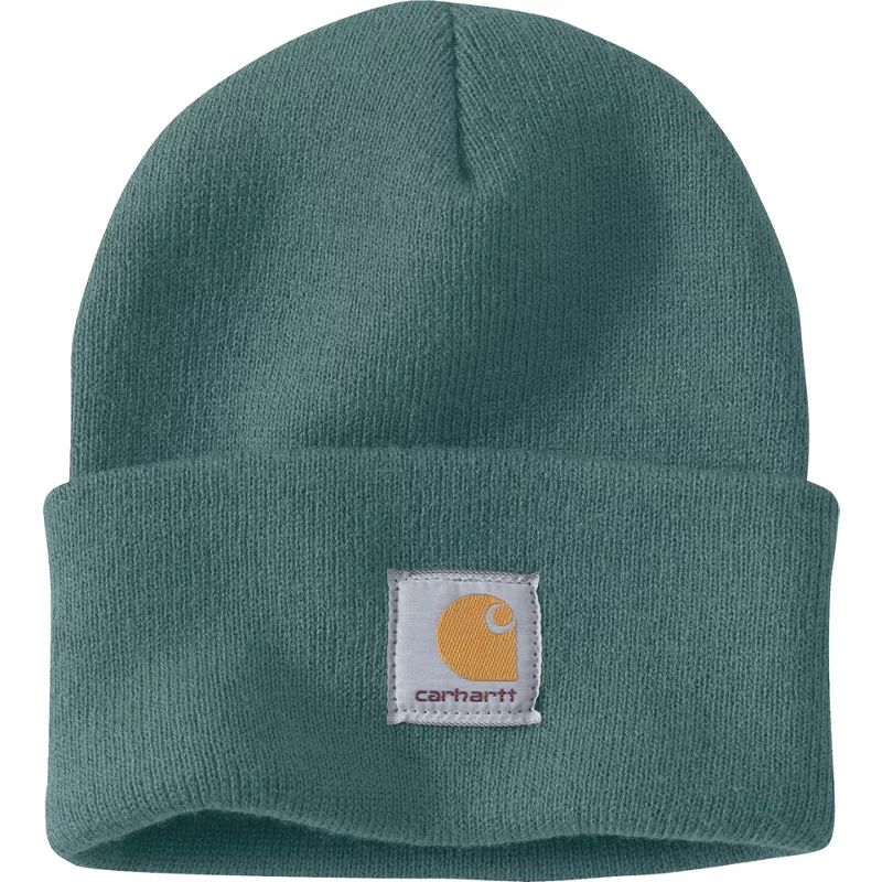 Carhartt Adults A18 Knit Cuffed Beanie Hat Dark Turquoise - Work Headwear/Accessories at Academy Sports | Academy Sports + Outdoors