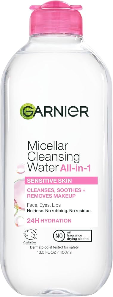 Garnier Micellar Water, Hydrating Facial Cleanser & Makeup Remover, Suitable for Sensitive Skin, ... | Amazon (US)