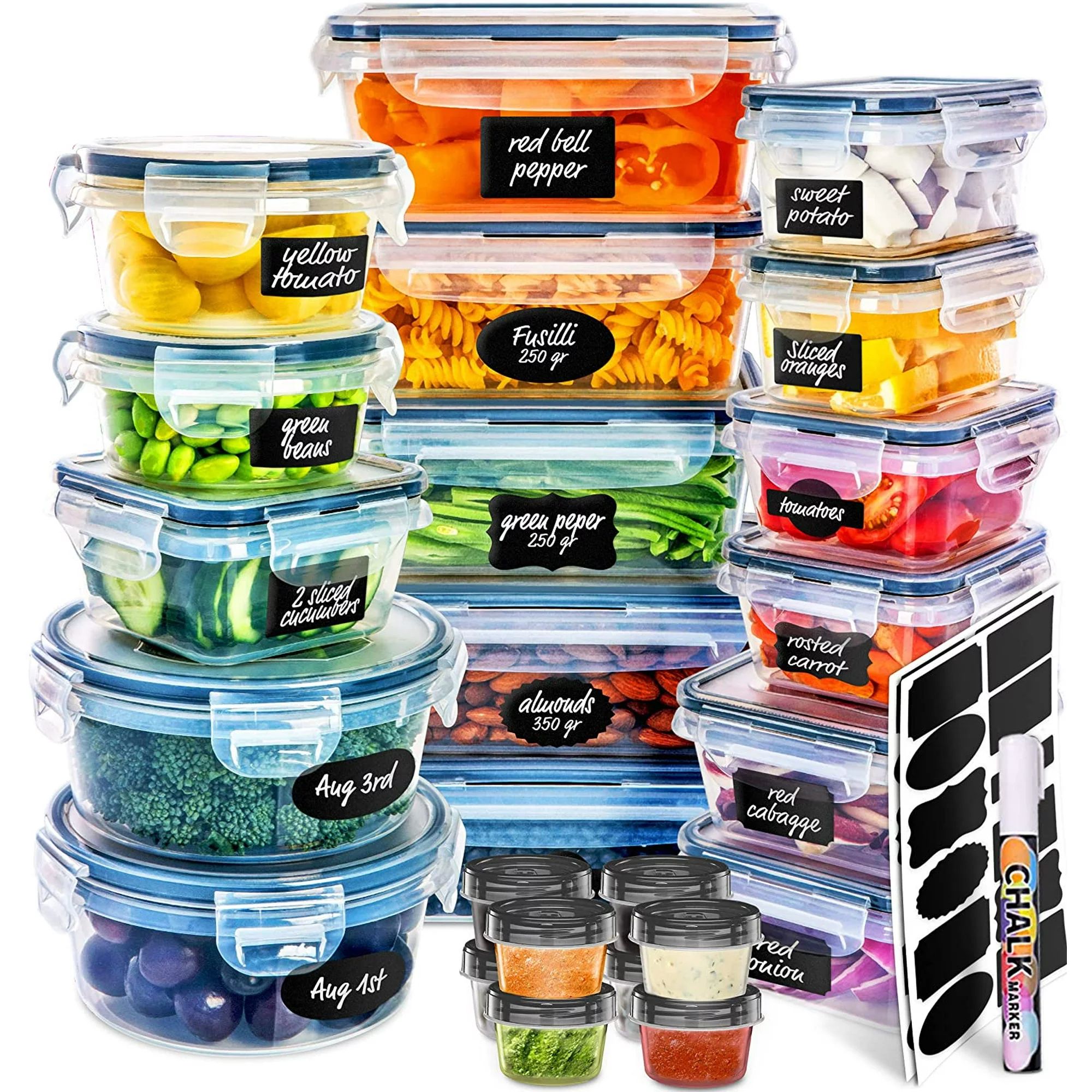 Fullstar - Food Storage Containers with Lids - Variety Pack - Food Meal Prep Tupperware - 50 Piec... | Walmart (US)