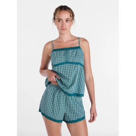 Joyspun Women's Sleep Cami and Shorts Set with Lace Trim, Sizes XS-3X | Walmart (US)